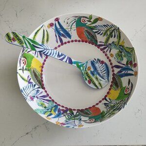 Anthropologie Aperta Melamine Serving Bowl & Plate Set